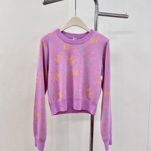 Lavender Sweater with Colorful Accents
